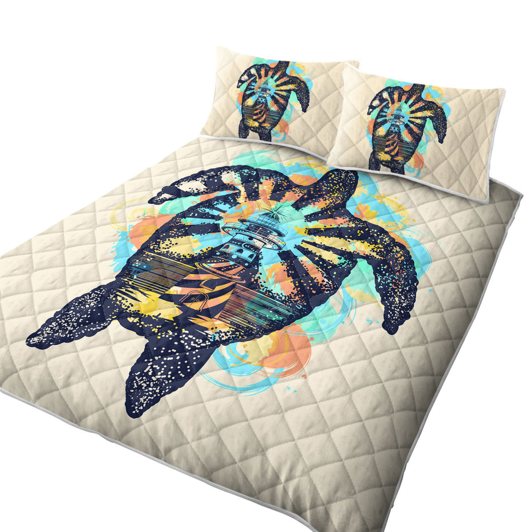 Coastal Turtle and Lighthouse Quilts