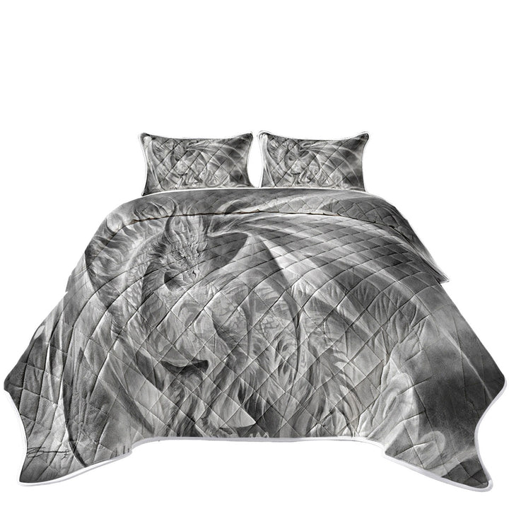 Coldfire Dragon Drawing Cool Fantasy Art King Size Quilt Sets