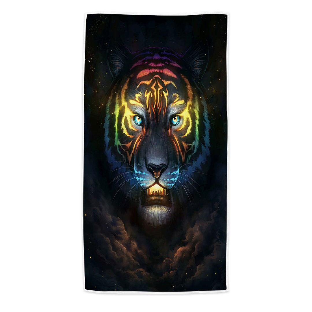 Color Soul Night Sky Colorful Tiger Microfiber Beach Towel