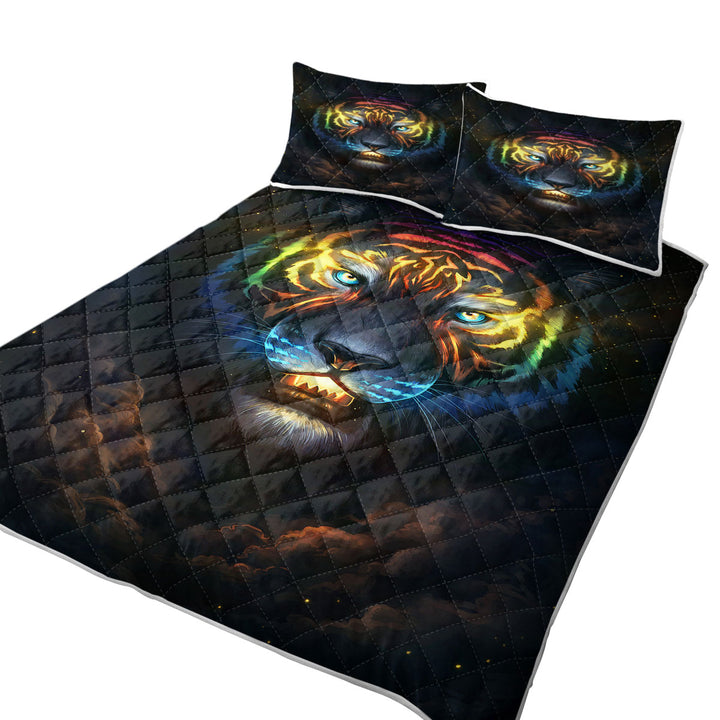 Color Soul Night Sky Colorful Tiger Quilt