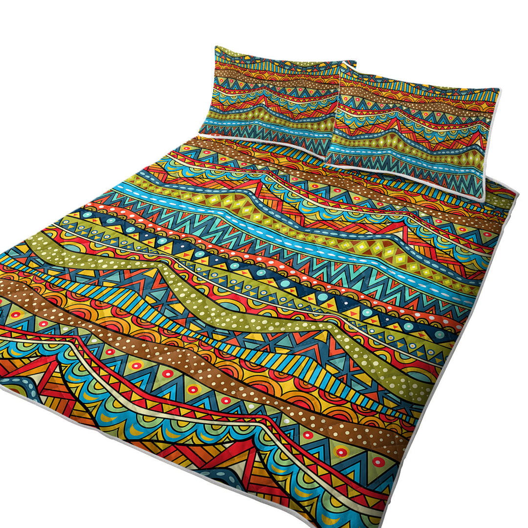 Colorful African Elements California King Quilt Sets