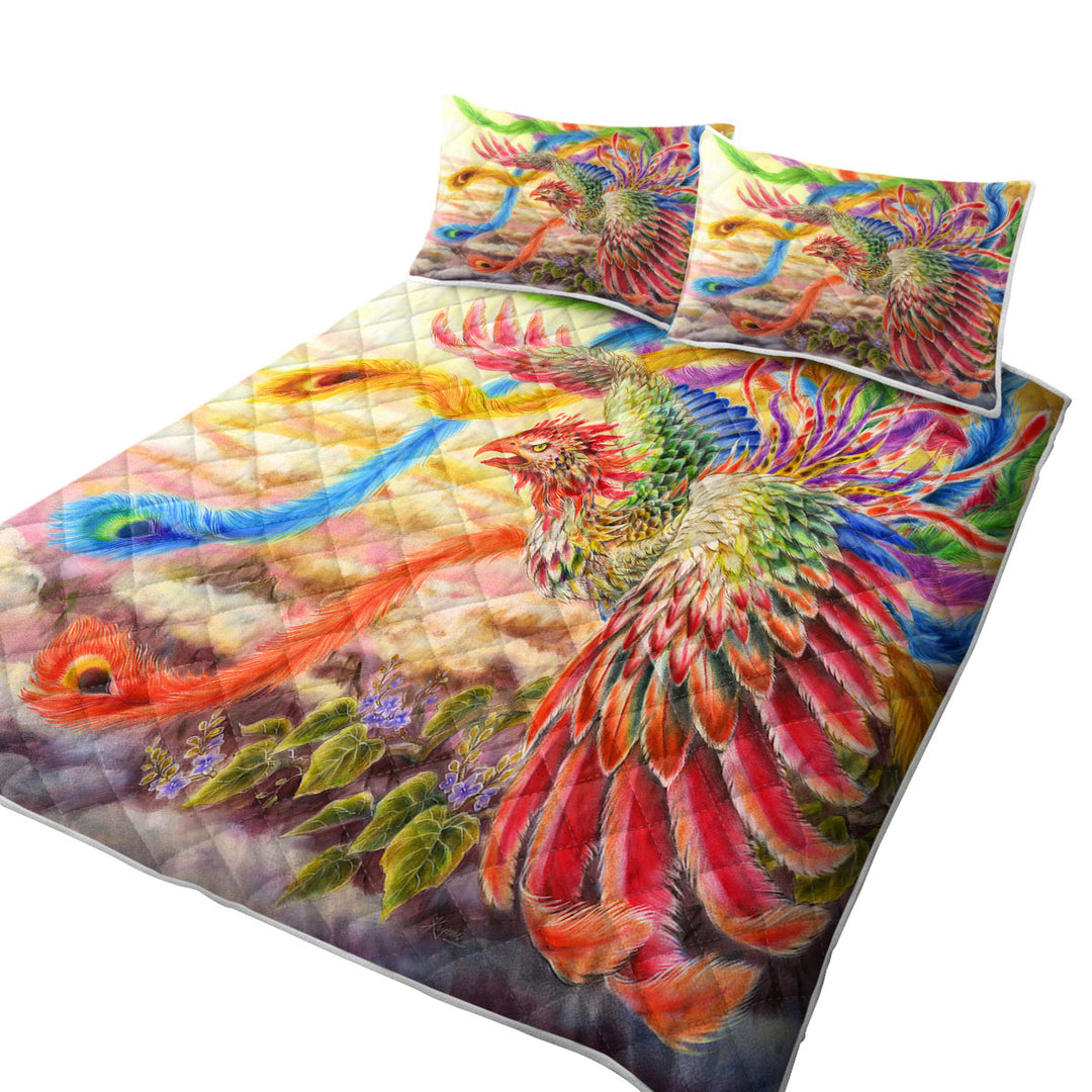 Colorful Art Houou Japanese Phoenix Quilts for sale