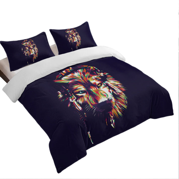 Colorful Artistic Wolf Duvet Covers