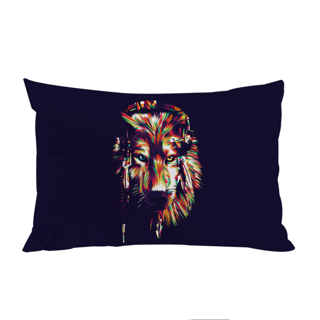Colorful Artistic Wolf Pillow Cases