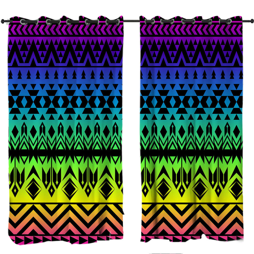 Colorful Aztec Drapes for Living Room