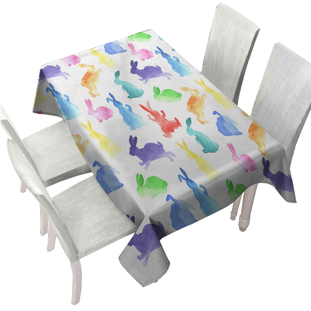 Colorful Bunnies for Kids Tablecloth