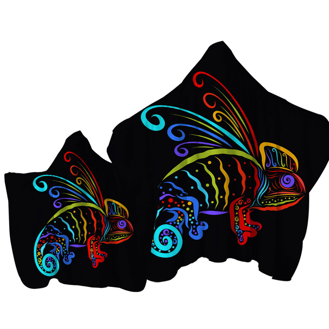Colorful Chameleon Towel with Hood