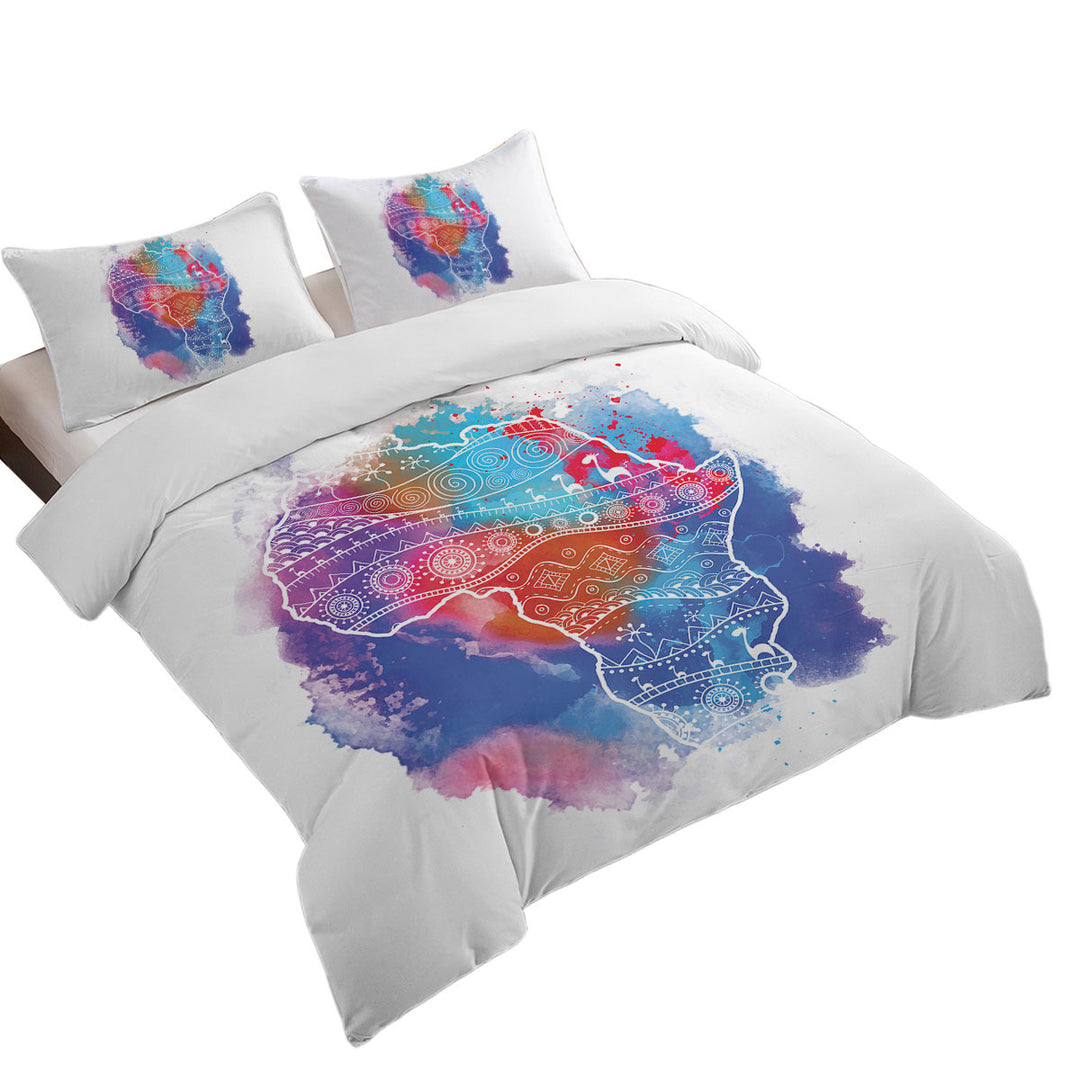 Colorful Color Stain Africa Bed Covers