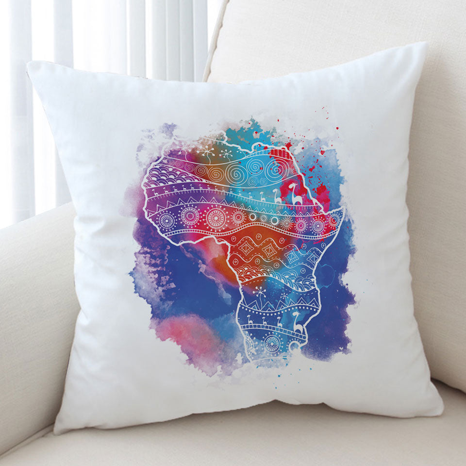 Colorful Color Stain Africa Cushion Cover