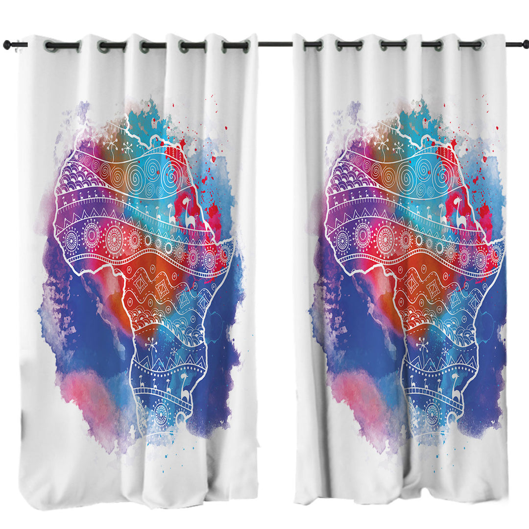Colorful Color Stain Africa Drapes
