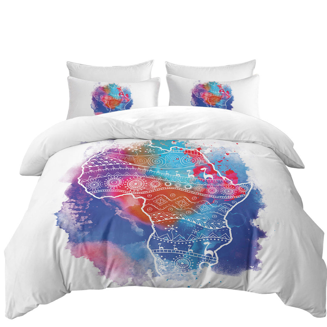 Colorful Color Stain Africa Duvet Cover