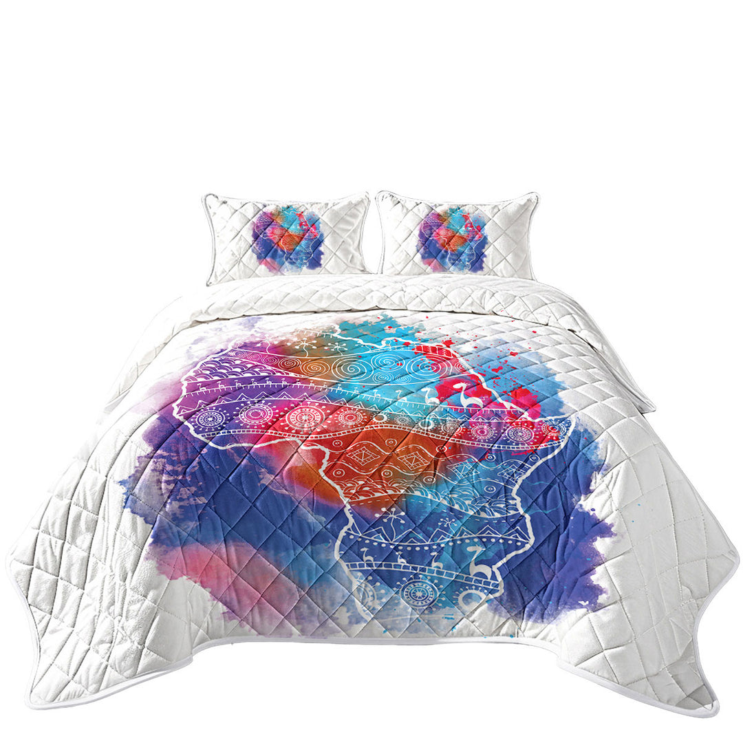 Colorful Color Stain Africa Quilts for sale
