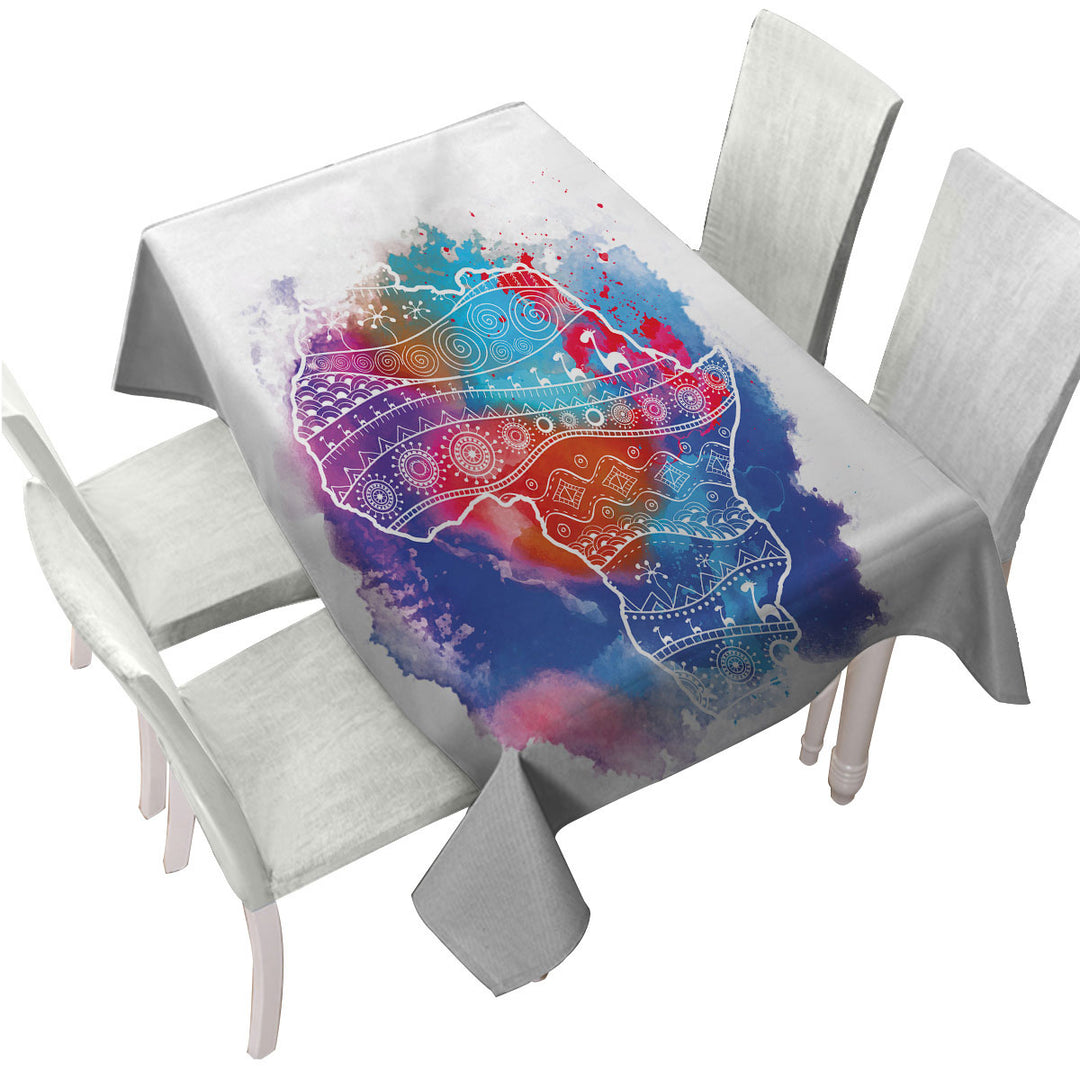 Colorful Color Stain Africa Tablecloth
