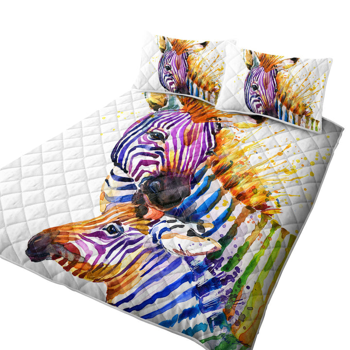 Colorful Colt and Momma Zebra Quilts