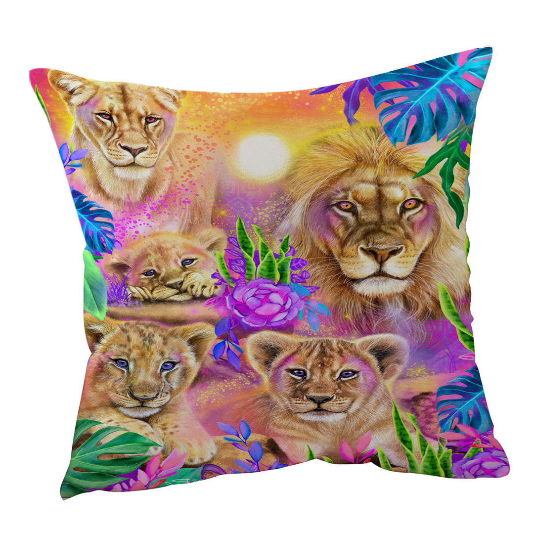 Colorful Daydream Lions Cushions