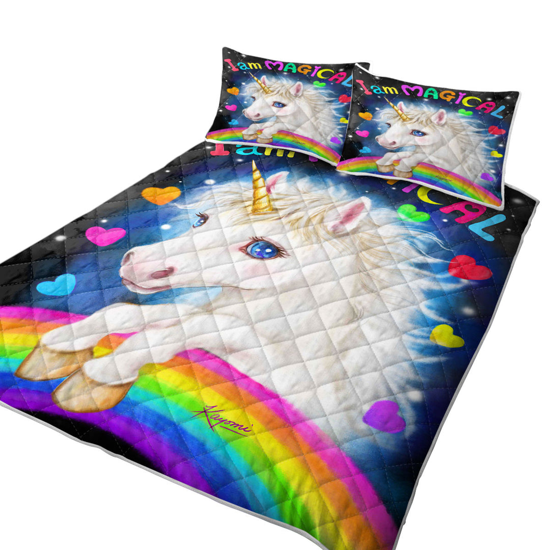 Colorful Fantasy I am Magical Unicorn Quilts