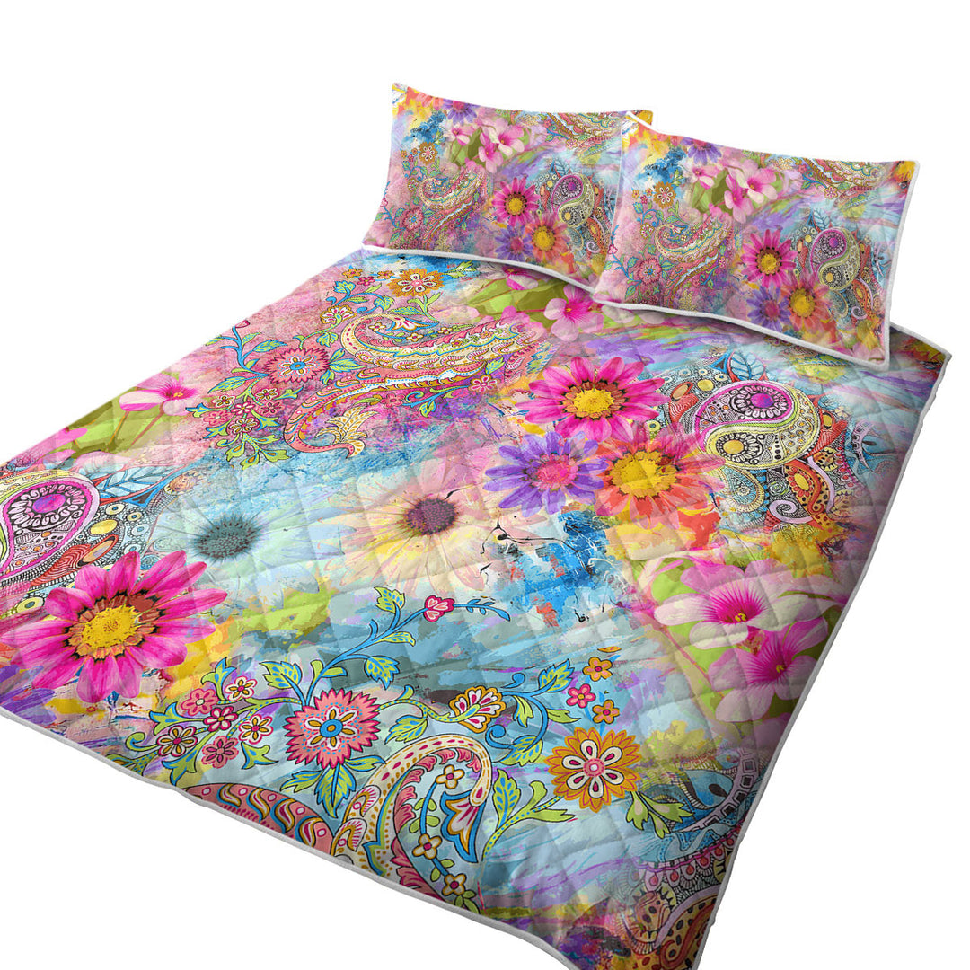 Colorful Floral Riot Coverlet