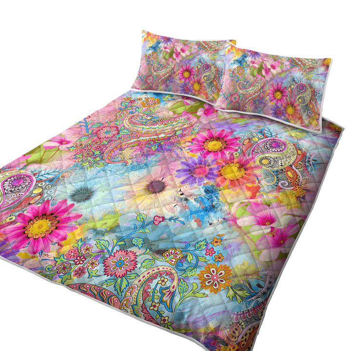Colorful Floral Riot Coverlet