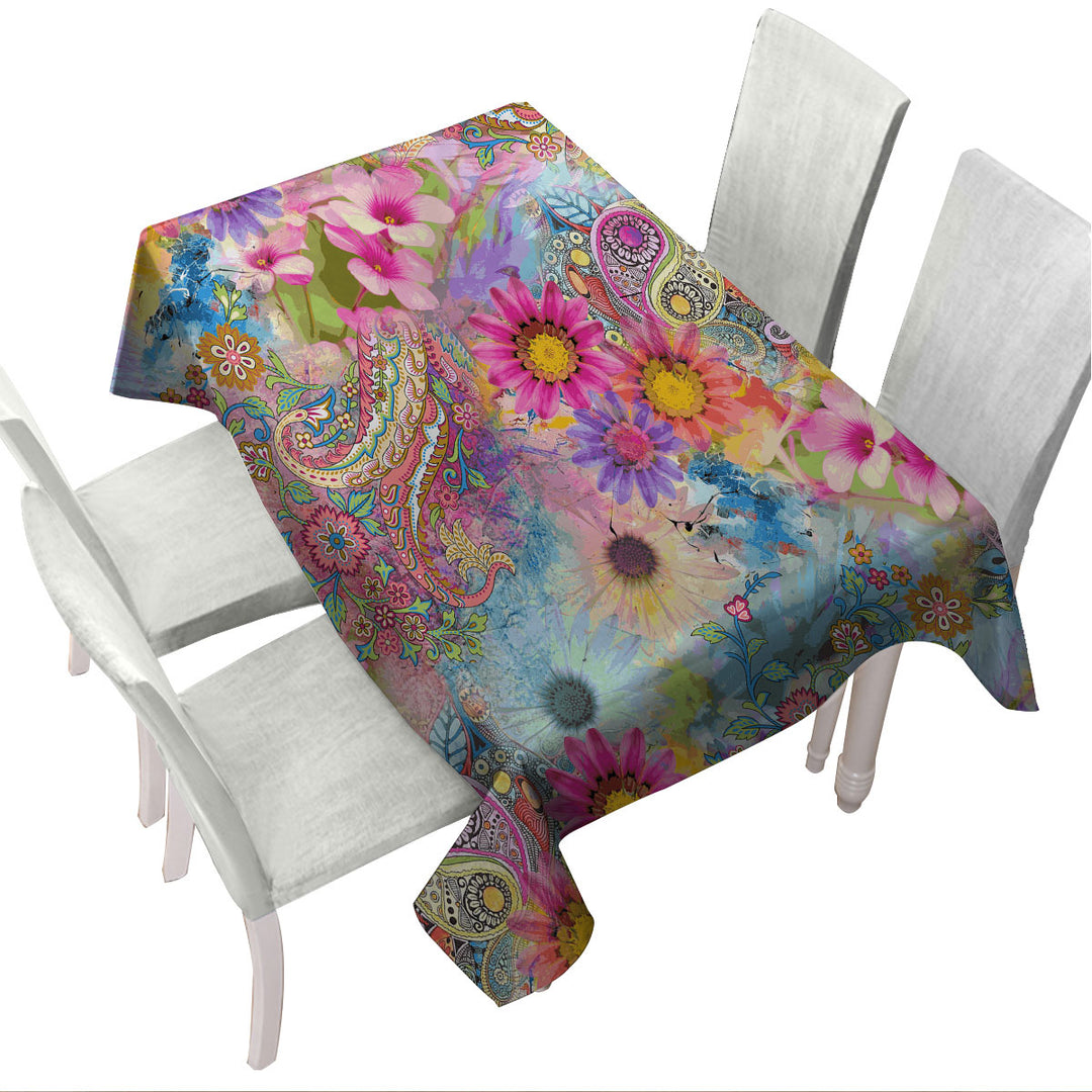 Colorful Floral Riot Custom tablecloths