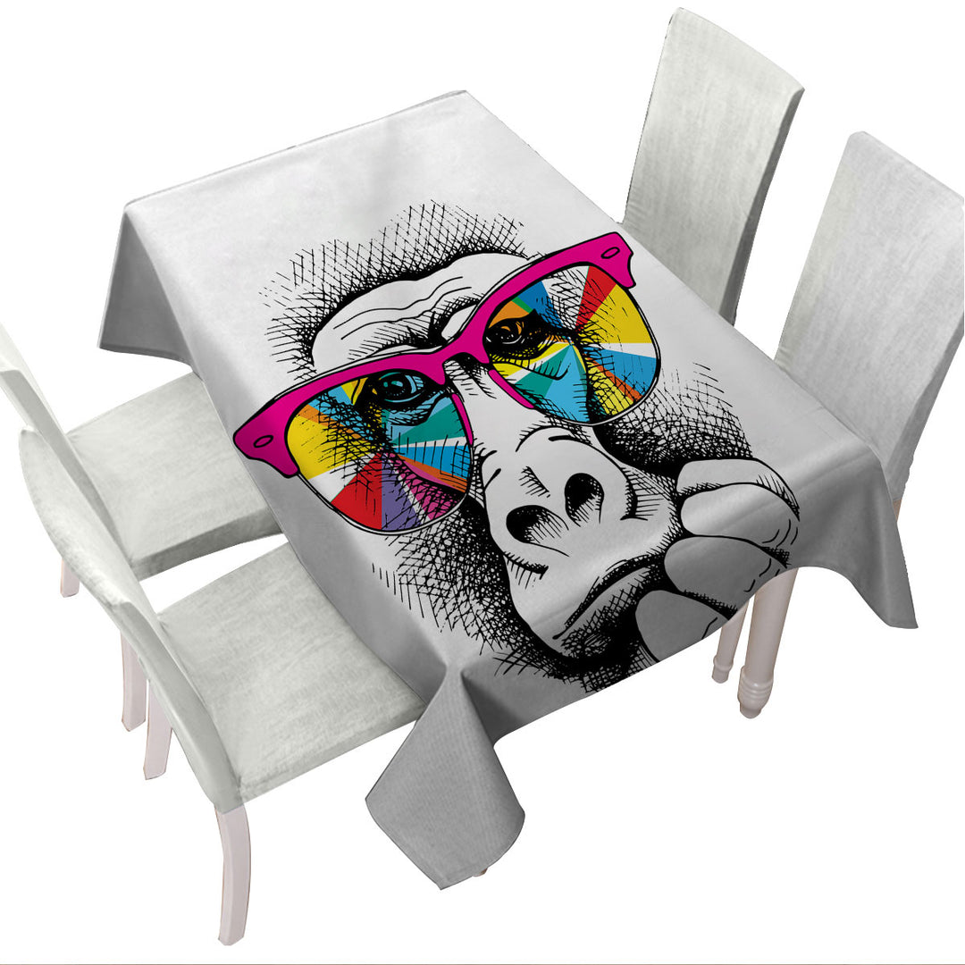 Colorful Glasses Gorilla Custom table Covers
