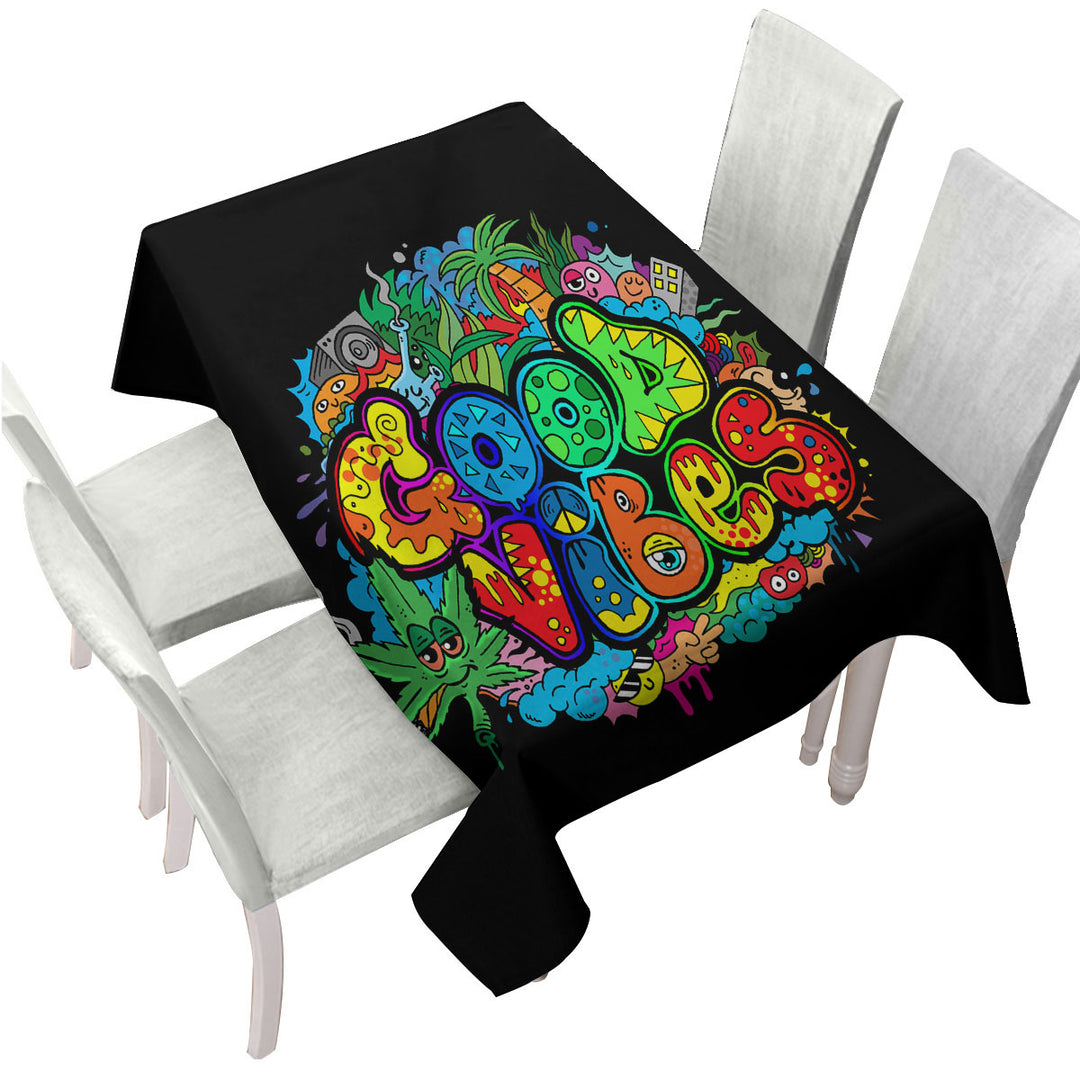 Colorful Good Vibes Tablecloth