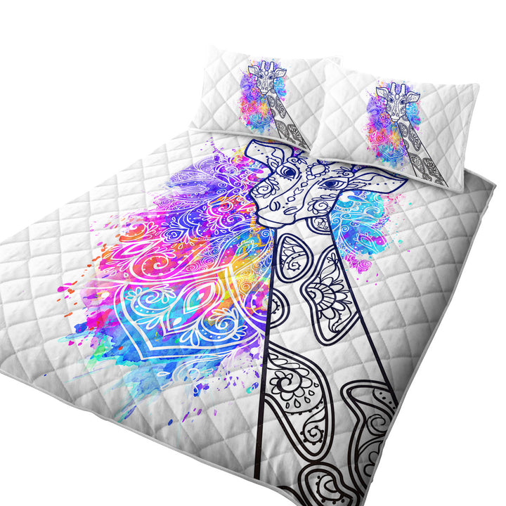 Colorful Indian Giraffe Quilt