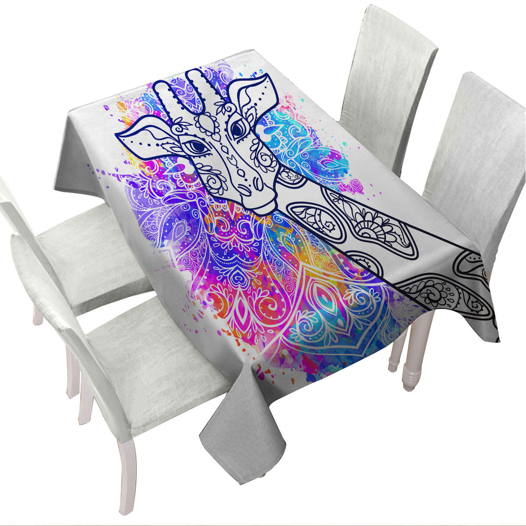 Colorful Indian Giraffe Tablecloths