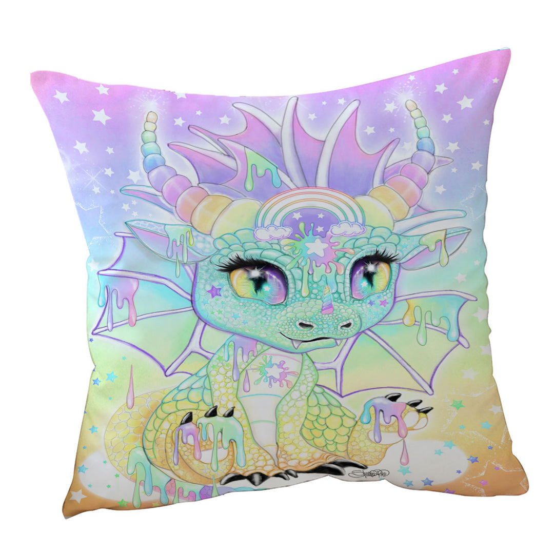 Colorful Kids Cushions Sweet Pastel Lil Dragon