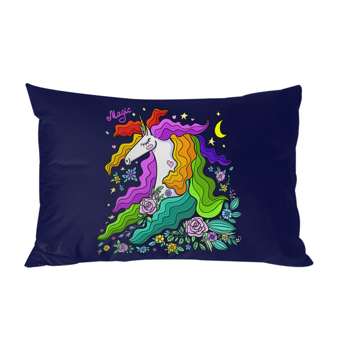Colorful Long Haired Unicorn Pillowcases