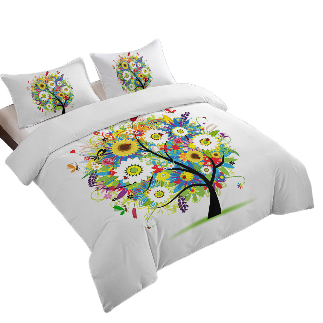 Colorful Messy Flowers Tree Donna Covers
