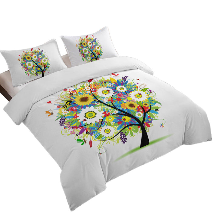 Colorful Messy Flowers Tree Donna Covers
