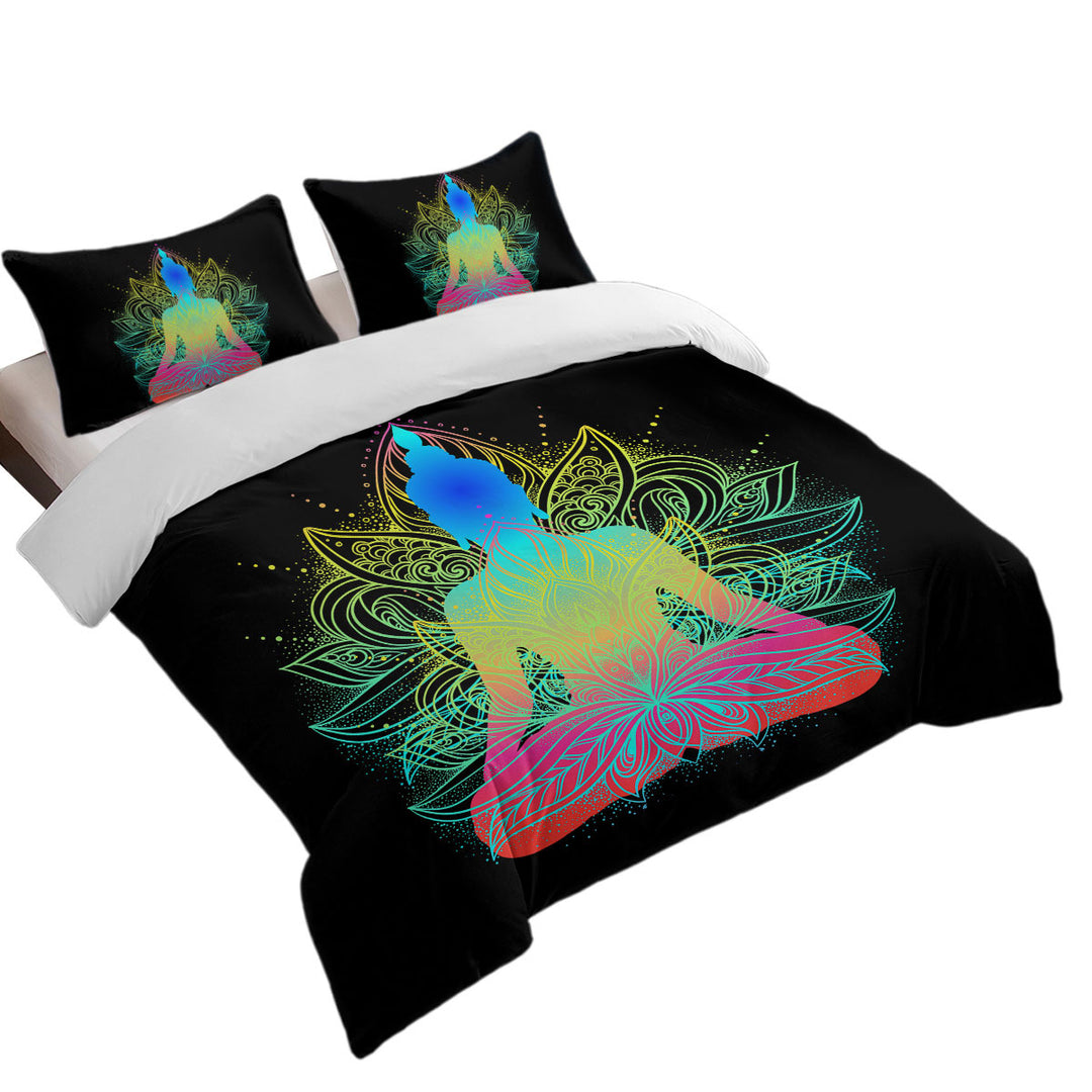 Colorful Oriental Buddha King Duvet Cover set