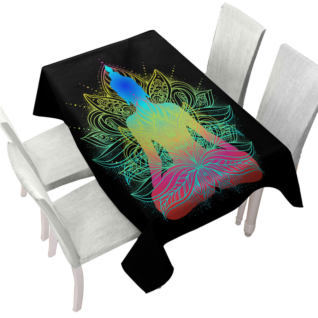 Colorful Oriental Buddha Tablecloth