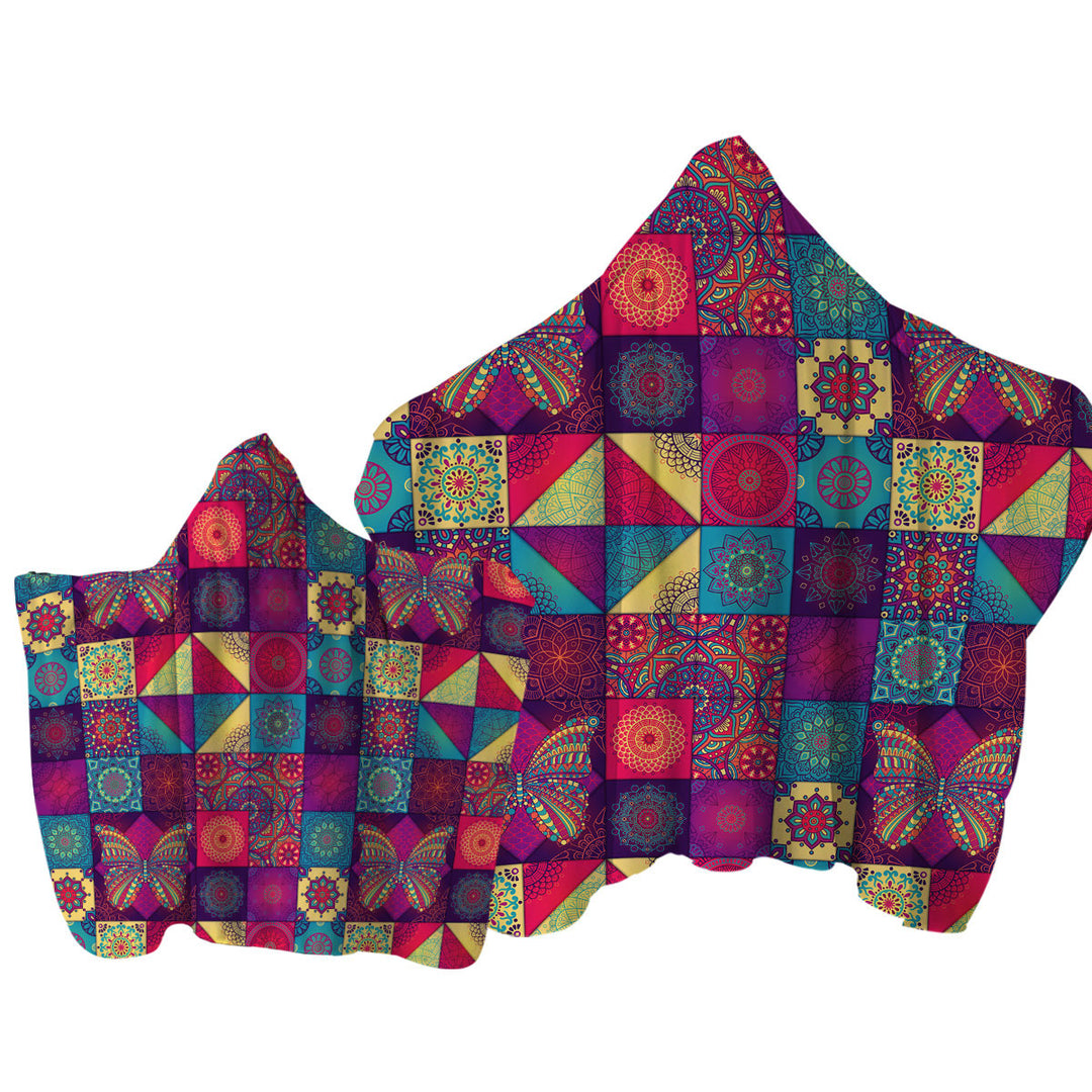 Colorful Oriental Moroccan Mandala Tiles Towel Hoodie