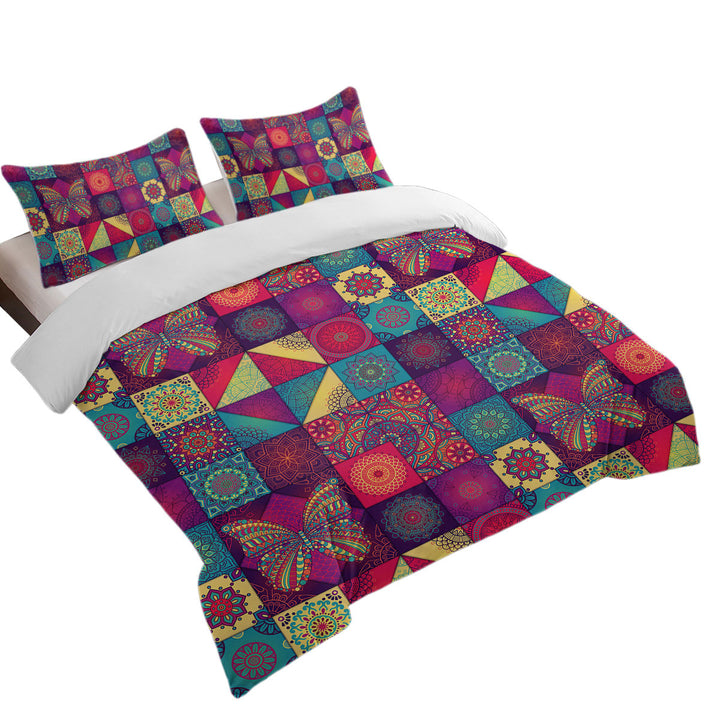 Colorful Oriental Moroccan Mandala Tiles Twin Duvet Covers