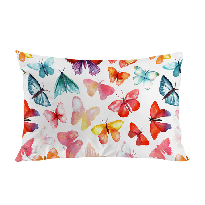 Colorful Pastel Colors Butterflies Pillow Case Covers