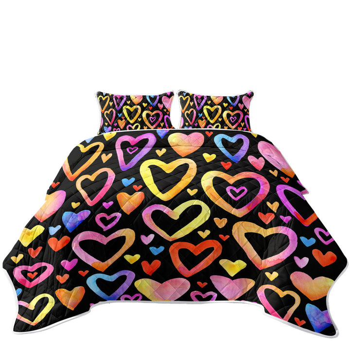 Colorful Pastel Hearts Quilts