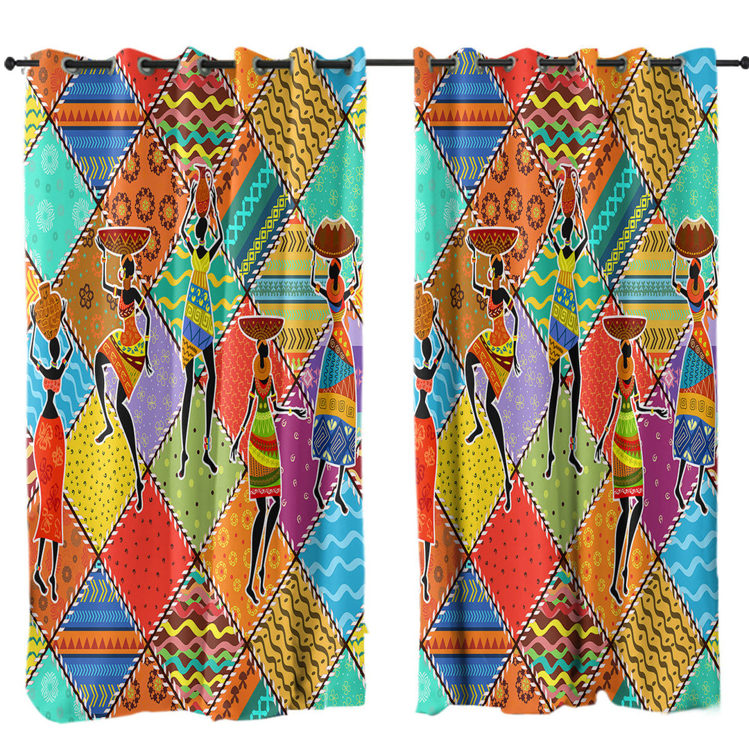 Colorful Patches and African Women Curtains