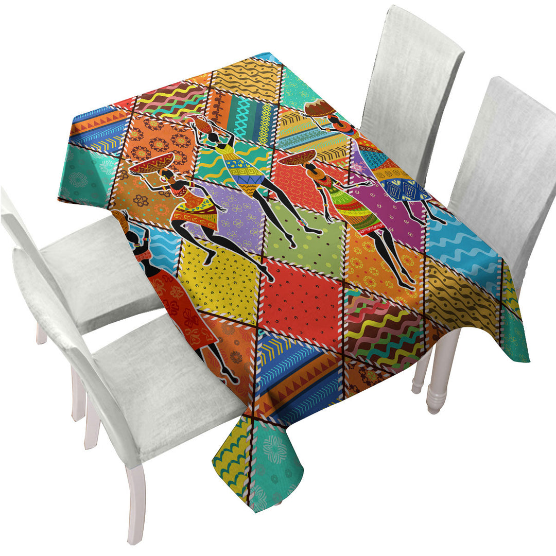 Colorful Patches and African Women Tablecloths