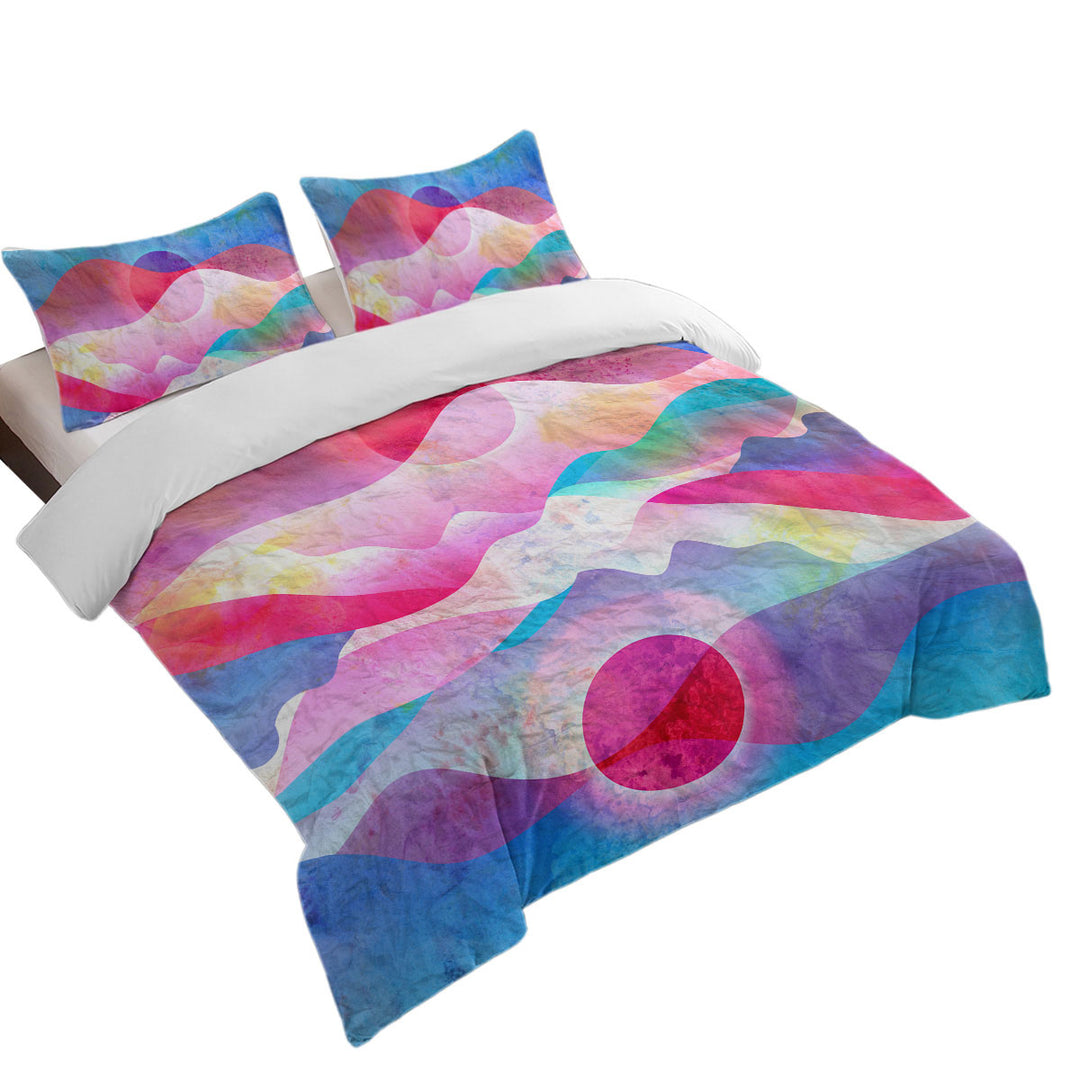 Colorful Reddish Mountains Art Duvet Cover