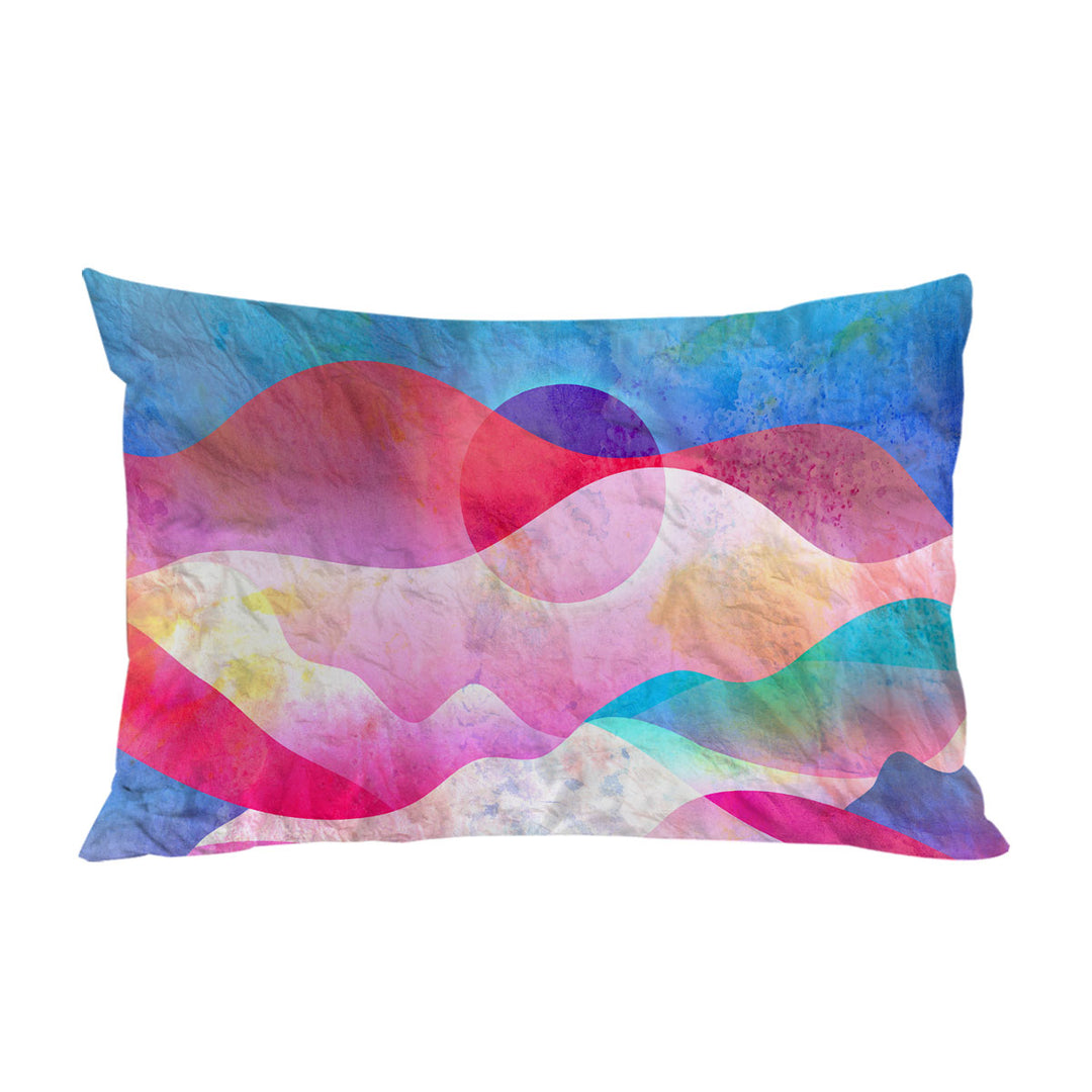 Colorful Reddish Mountains Art Pillow Cases