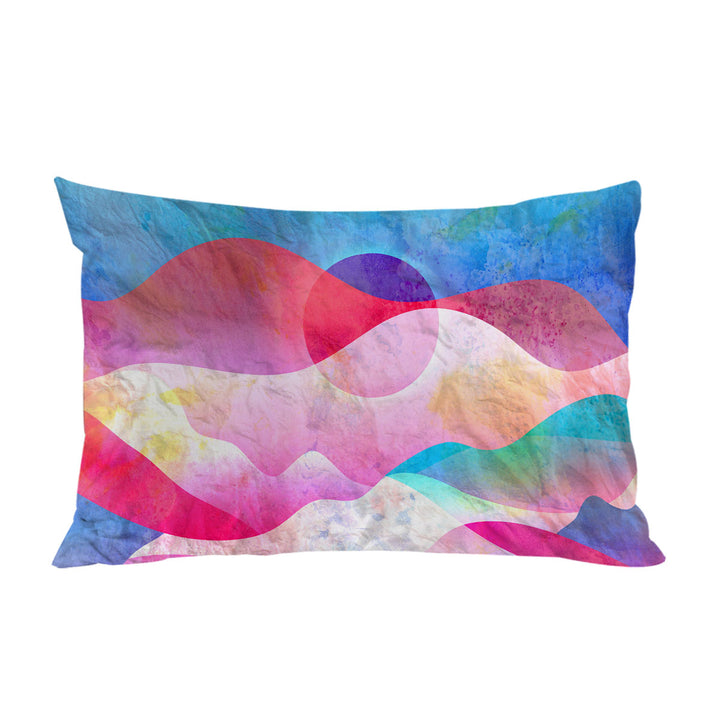 Colorful Reddish Mountains Art Pillow Cases