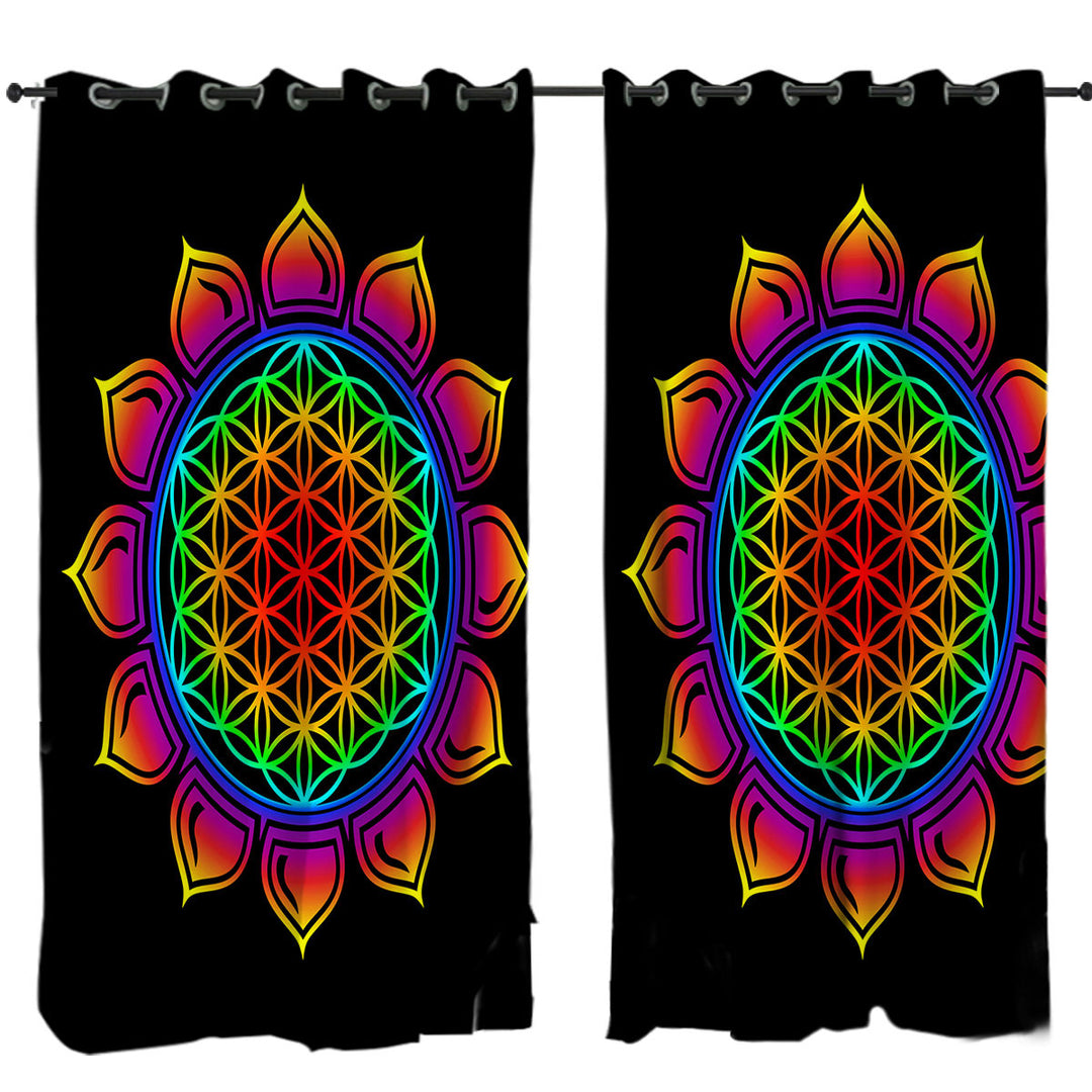 Colorful Simple Mandala Sun Curtain