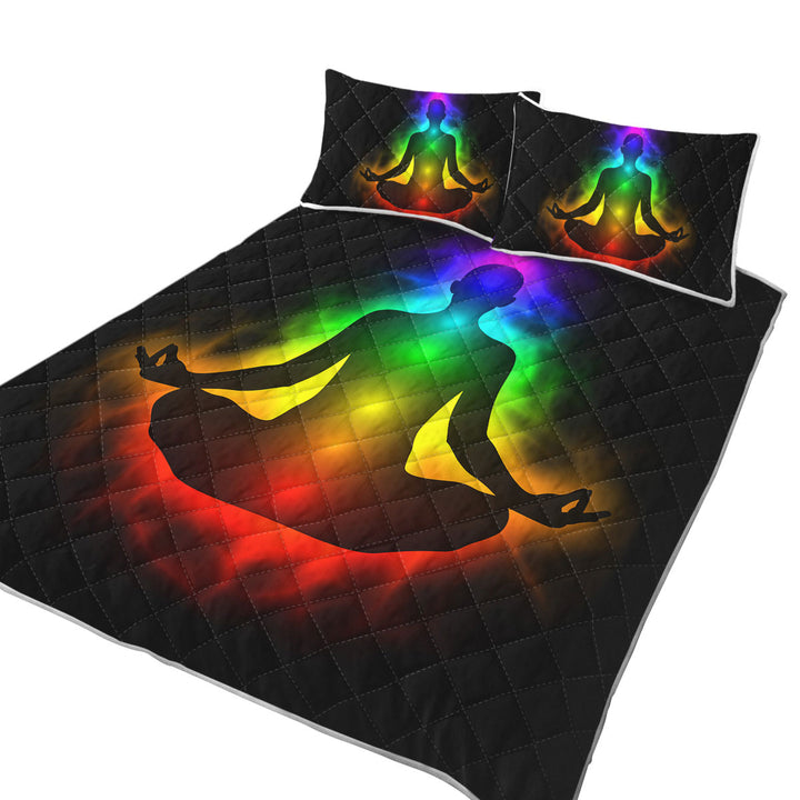 Colorful Spiritual Aura Buddha Quilt