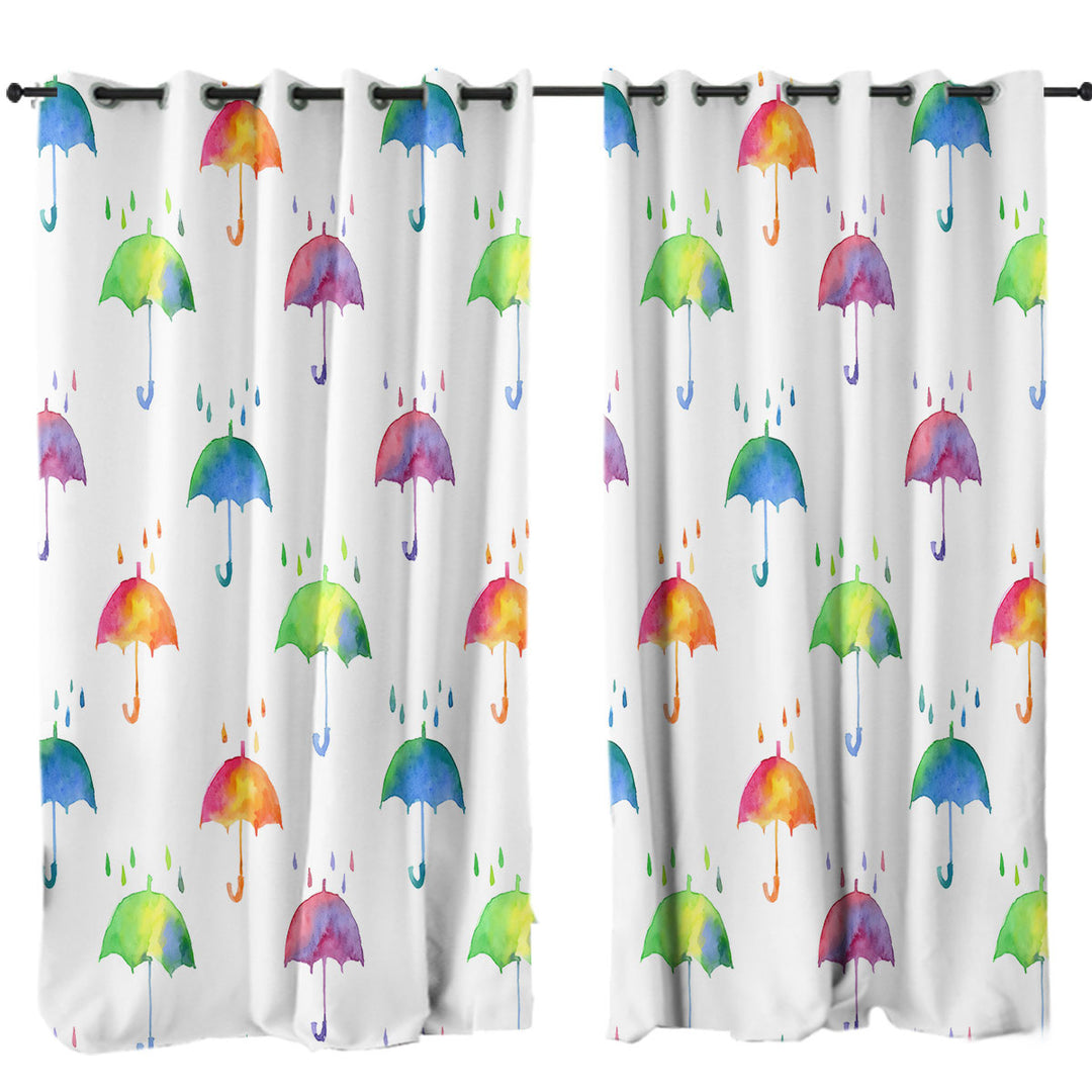 Colorful Umbrellas Curtain