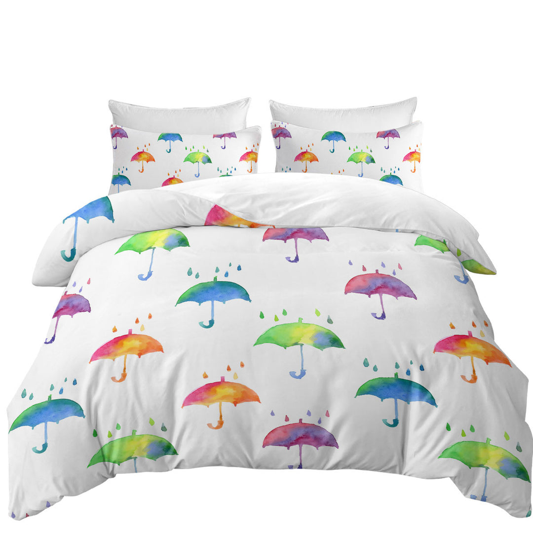 Colorful Umbrellas Quilt Cover Sets