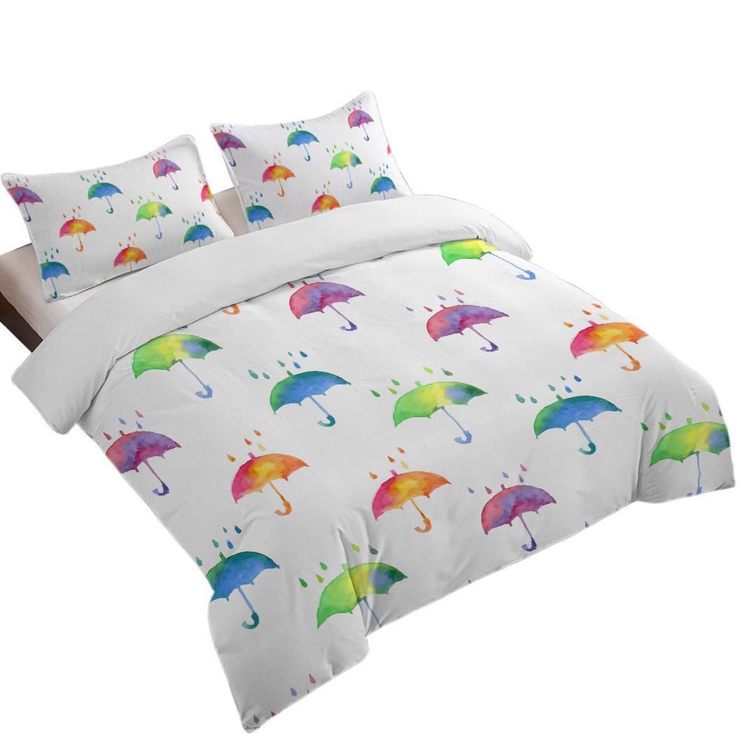 Colorful Umbrellas Twin xl Duvet Covers