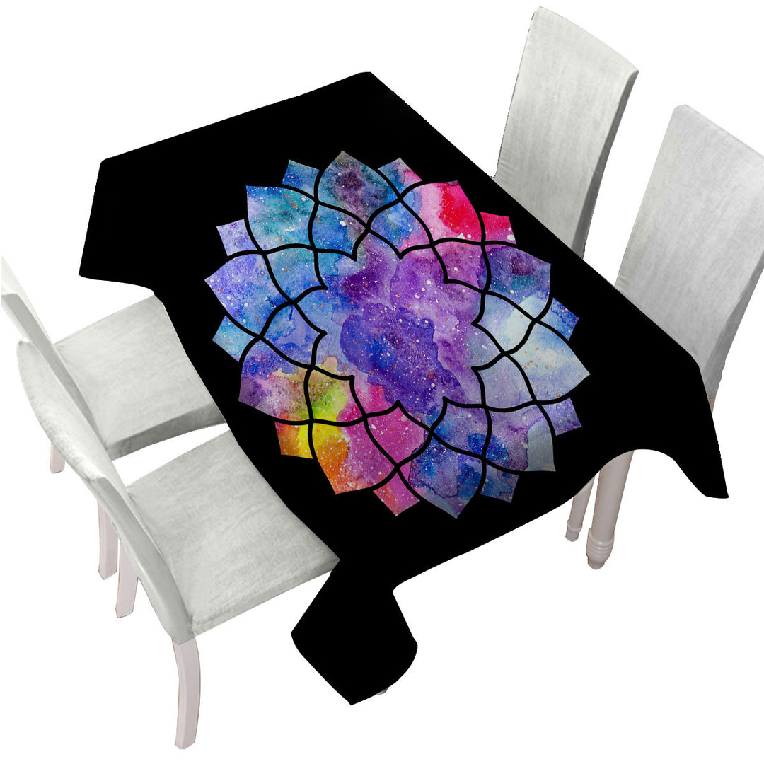 Colorful Watercolor Mandala Star Custom tablecloths
