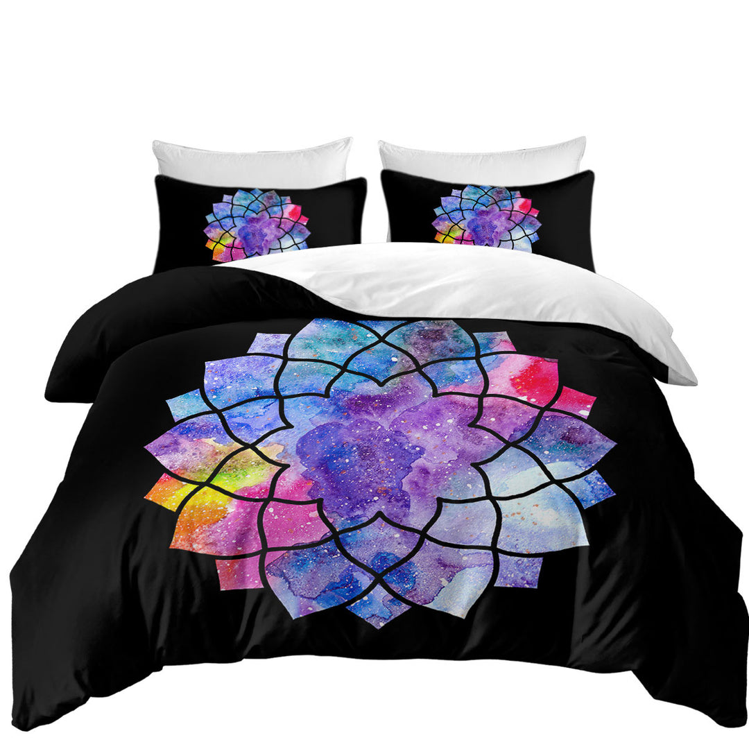 Colorful Watercolor Mandala Star Duvet Covers