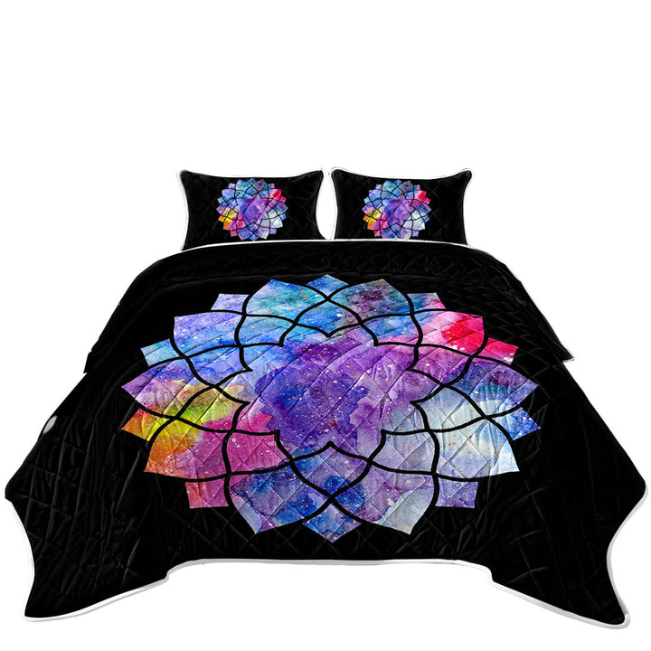 Colorful Watercolor Mandala Star Quilts